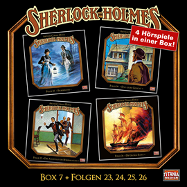 Hörbuch Box 7 (Sherlock Holmes - Die geheimen Fälle des Meisterdetektivs Folgen 23, 24, 25, 26)  - Autor Arthur Conan Doyle.   - gelesen von Schauspielergruppe
