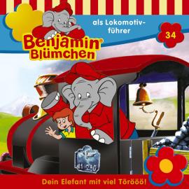 Hörbuch Benjamin Blümchen, Folge 34: Benjamin als Lokomotivführer  - Autor Elfie Donnelly   - gelesen von Schauspielergruppe