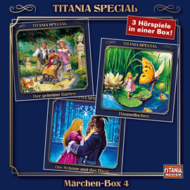 Hörbuch Titania Special, Märchenklassiker, Box 5: Der geheime Garten, Däumelinchen, Die Schöne und das Biest  - Autor Frances Hodgson Burnett, Hans Christian Andersen, Gabrielle-Suzanne Barbot de Villeneuve   - gelesen von Schauspielergruppe