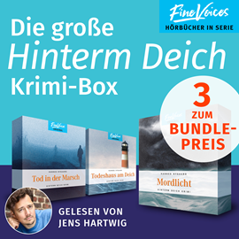 Hörbuch Die große Hinterm Deich Krimi-Box - Tod in der Marsch + Vom Himmel hoch + Mordlicht (Ungekürzt)  - Autor Hannes Nygaard   - gelesen von Jens Hartwig