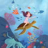Moon girl in the underwater kingdom