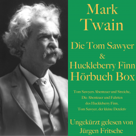 Hörbuch Mark Twain: Die Tom Sawyer & Huckleberry Finn Hörbuch Box  - Autor Mark Twain   - gelesen von Jürgen Fritsche