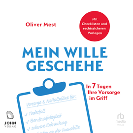 Hörbuch Mein Wille geschehe  - Autor Oliver Mest   - gelesen von Erich Wittenberg