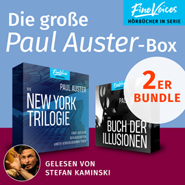 Hörbuch Die große Paul Auster-Box - Die New York-Trilogie + Das Buch der Illusionen (ungekürzt)  - Autor Paul Auster   - gelesen von Stefan Kaminski