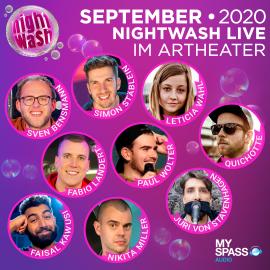 Hörbuch NightWash Live, September 2020  - Autor Quichotte, Fabio Landert, Juri von Stavenhagen, Nikita Miller, Paul Wolter, Leticia Wahl, Faisal Kawusi, Simon Stäblein, Sven Bensmann   - gelesen von Schauspielergruppe