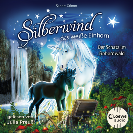 Hörbuch Silberwind, das weiße Einhorn (Band 8) - Der Schatz im Einhornwald  - Autor Sandra Grimm   - gelesen von Julia Preuß