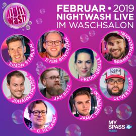 Hörbuch NightWash Live, Februar 2019  - Autor Simon Stäblein, Sven Bensmann, Bätz, Freddi Gralle, Jamie Wierzbicki, C. Heiland, Oliver Polak, Johann Theisen, Ingmar Stadelmann   - gelesen von Schauspielergruppe