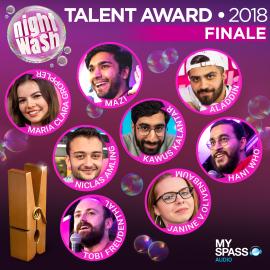 Hörbuch NightWash, Talent Award 2018 - Finale  - Autor Simon Stäblein, Sven Bensmann, Tobi Freudenthal, Niclas Amling, Kawus Kalantar, Janine vom Olivenbaum, Aladdin, Hani Who, Maria Clara Groppler, Mazi   - gelesen von Schauspielergruppe