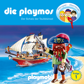 Hörbuch Die Playmos - Das Original Playmobil Hörspiel, Folge 1: Der Schatz der Teufelsinsel  - Autor Simon X. Rost, Florian Fickel   - gelesen von Schauspielergruppe