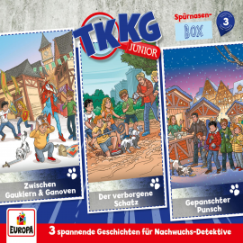 Hörbuch TKKG Junior - Spürnasen-Box 3 (Folgen 07-09)  - Autor Stefan Wolf   - gelesen von TKKG Junior.