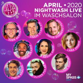 Hörbuch NightWash Live, April 2020  - Autor Sven Bensmann, Simon Stäblein, Lara Ermer, Jakob Schwerdtfeger, Oliver Polak, Shahak Shapira, Simon Pearce, Negah Amiri, Timon Krause   - gelesen von Schauspielergruppe